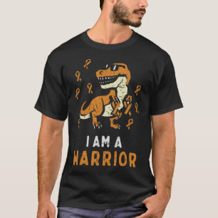 Trex Orange Ribbon Im A Warrior Leukemia Awareness T-Shirt