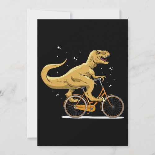 TRex Riding A Bike Funny Trex Dinosaur Bicycle Rid Invitation