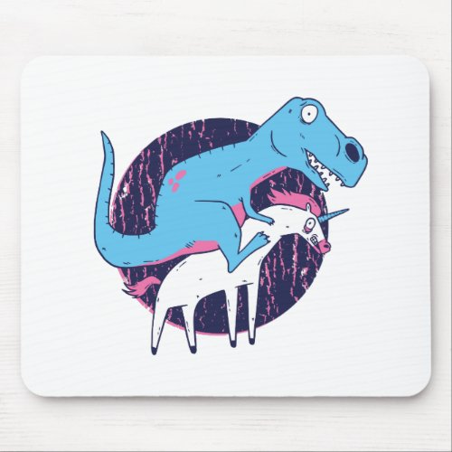 Trex Riding Unicorn Mouse Pad