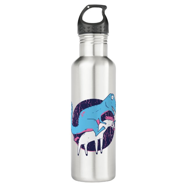 Trex Riding Unicorn Stainless Steel Water Bottle (Front)