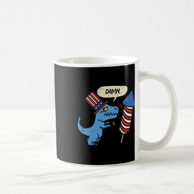Trex Short Hands Firecracker Funny Firework 4th Of Coffee Mug (Right)