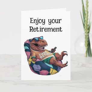 Trex sitting in bean bag chair with remote control card