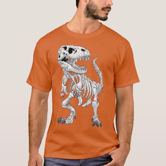 TRex Skeleton Dino bones paleontologist Fossil T-Shirt (Front)