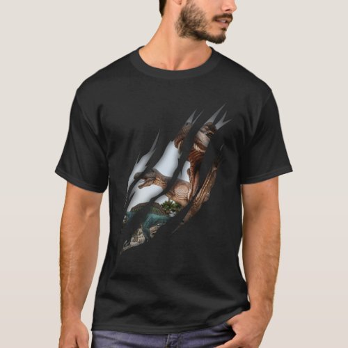 Trex Spinosaurus Torn Claw Dino Lover T_Shirt