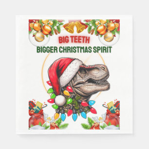Trex Tyrannosaurus rex Dinosaur Christmas Hat Xmas Napkins