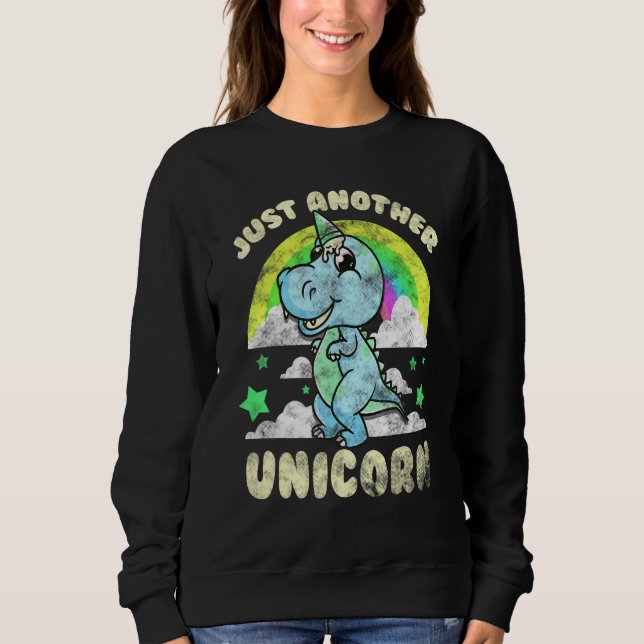 Trex Unicorn Inspired Ice Cream Cone Horn Related  Sweatshirt (Front)