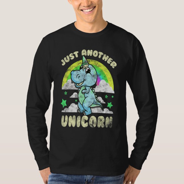 Trex Unicorn Inspired Ice Cream Cone Horn Related  T-Shirt (Front)