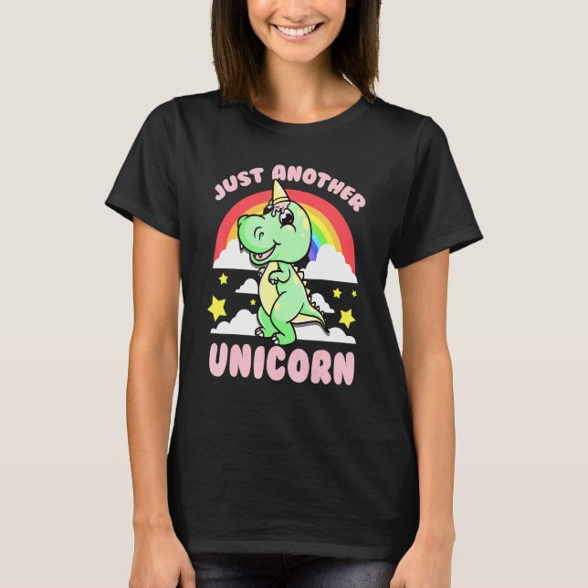 Trex Unicorn Inspired Ice Cream Cone Horn Related  T-Shirt (Front)