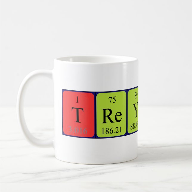 Treyvon periodic table name mug (Left)