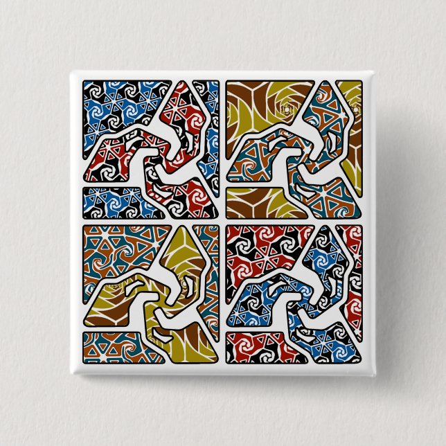 Tri-Arrows With Trippy Back Grounds Button (Front)