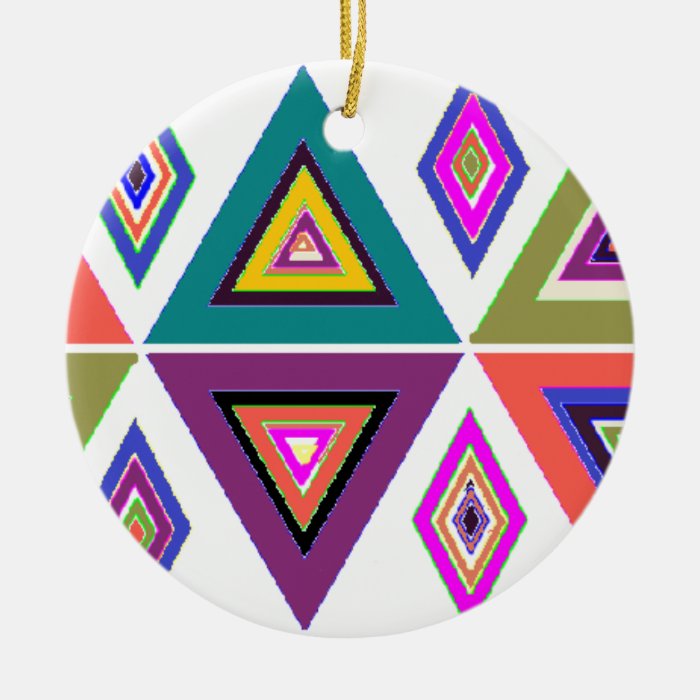 TRI ble Pattern   Mango, Olive, Teal Ornament