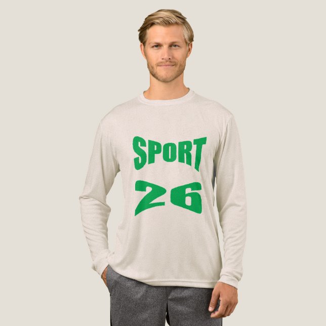 Tri-blend Long Sleeve Shirt oatmeal  SPORT  26 (Full Front)