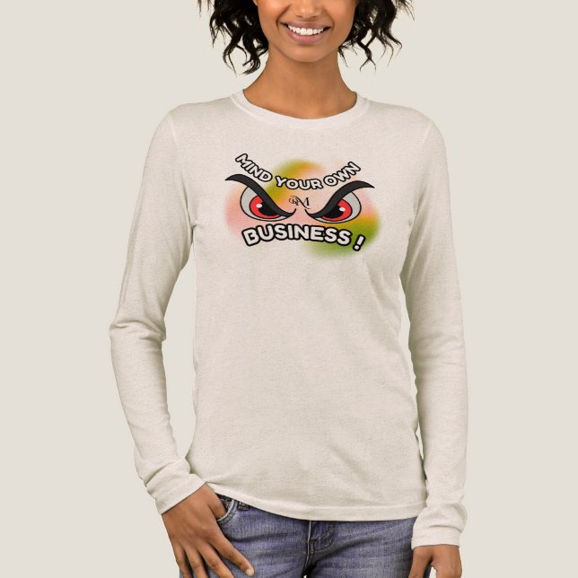 Tri-Blend Shirt : Mind Your Own (oatmeal) (Front)