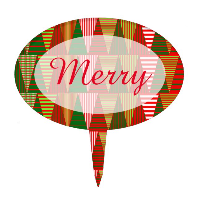 Tri Christmas Trees Cake Topper (Front)