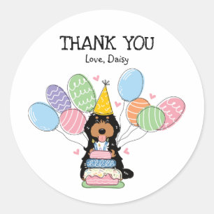 Tri Cockapoo Cavapoo Birthday Favor Tags Sticker