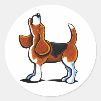Tri-color Beagle Bay Classic Round Sticker