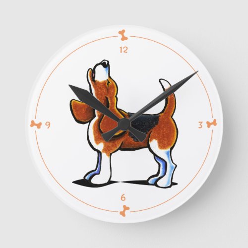Tri_color Beagle Bay Round Clock