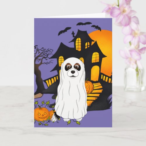 Tri Color Cavalier Ghost Halloween  Card