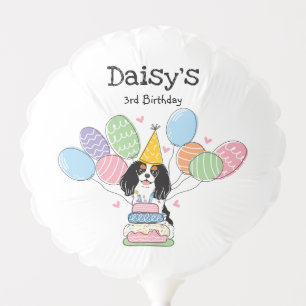 Tri Color Cavalier King Charles Spaniel Birthday Balloon