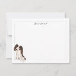 Tri Color Cavalier King Charles Spaniel Border Note Card