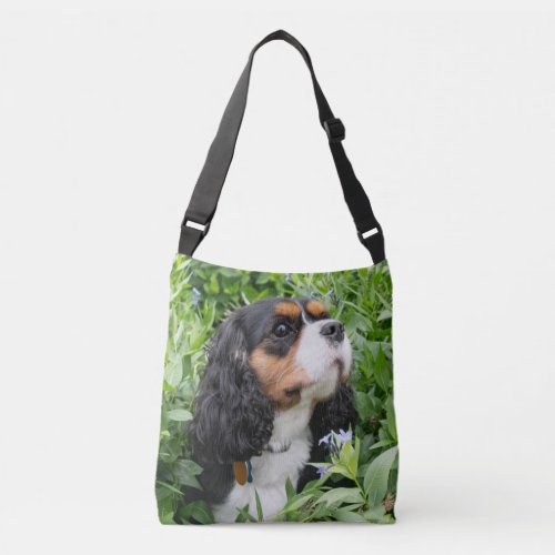 Tri Color Cavalier King Charles Spaniel Dog Crossbody Bag