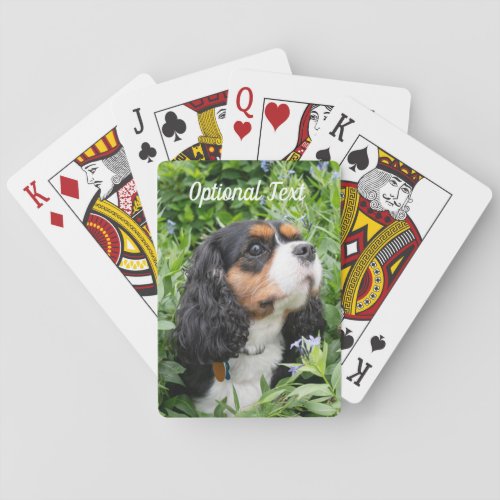 Tri Color Cavalier King Charles Spaniel Dog Poker Cards