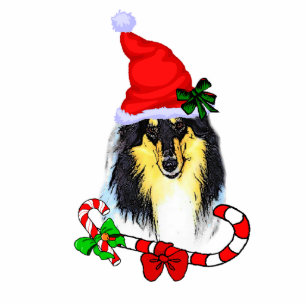 Tri Color Collie Christmas Gifts Cutout