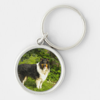 Tri Color Collie Keychain