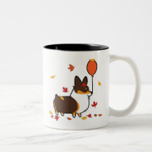 Tri-Color Corgi Fall Into Autumn Mug | CorgiThings