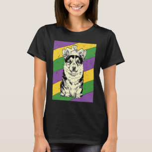 Tri Color Corgi Jester Mardi Gras Dog Mom or Dad T-Shirt