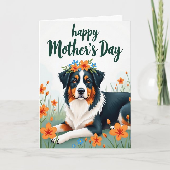 Tri Color Dog Mothers Day Card (Front)