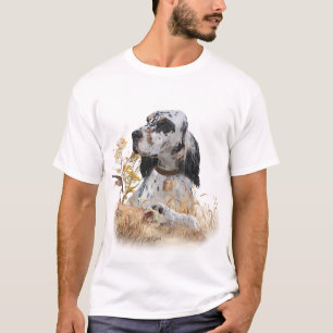 Tri Color English Setter Art, woodcock Hunting T-Shirt