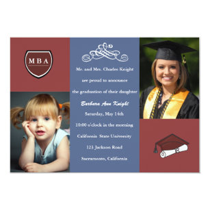 masters degree graduation invitations zazzle