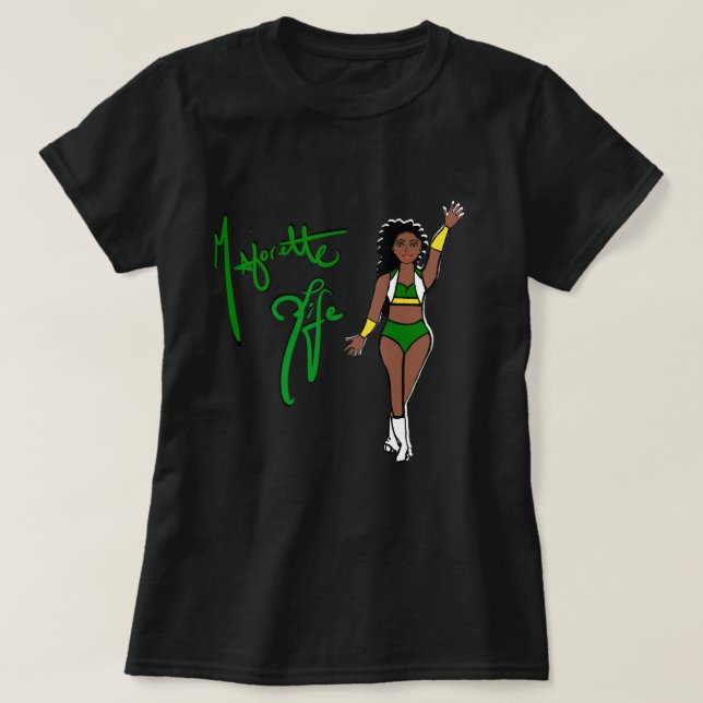 Tri Color Green Twirl Girl T-Shirt (Design Front)
