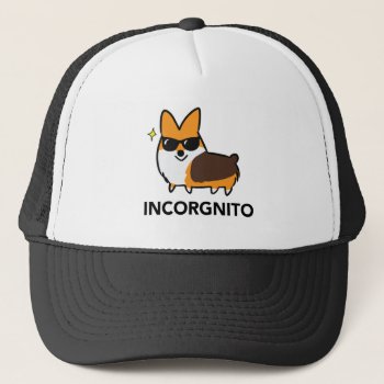 Tri-color Incorgnito Corgi Trucker Hat by CorgiThings at Zazzle