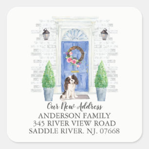 Tri Color King Charles Spaniel Door Address Label