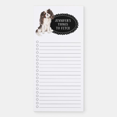 Tri Color King Charles Spaniel Shopping List  Magnetic Notepad