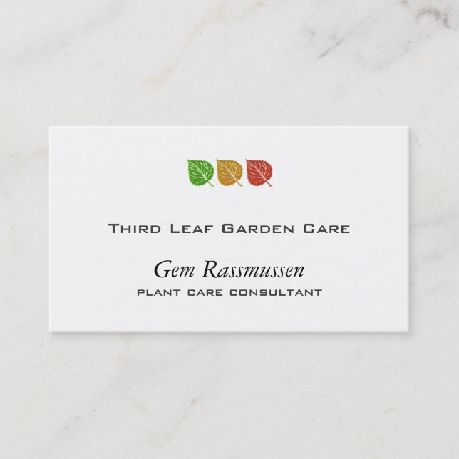 Tri-Color Leaves Business Card (Front)