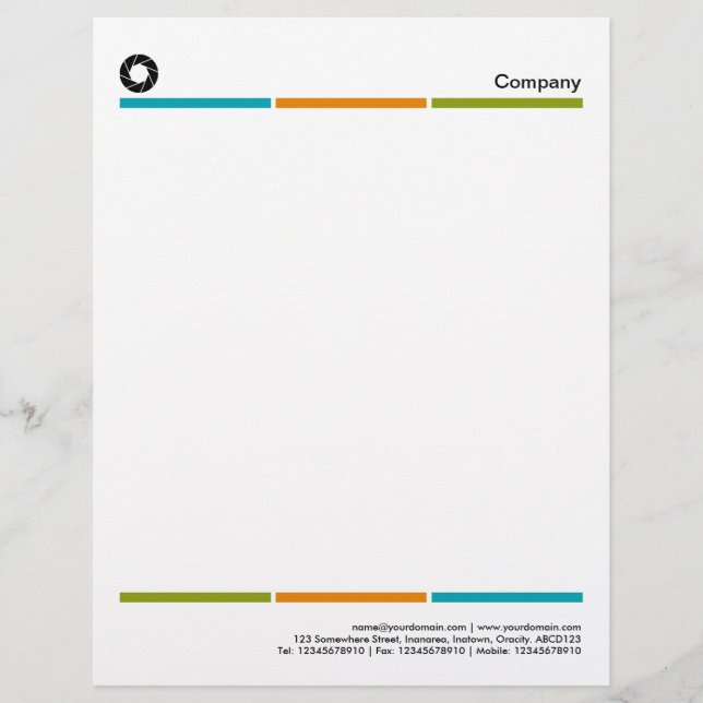 Tri-Color Lines 01 - Aperture Logo Letterhead (Front)