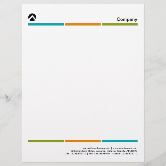 Tri-Color Lines 01 Letterhead (Front)