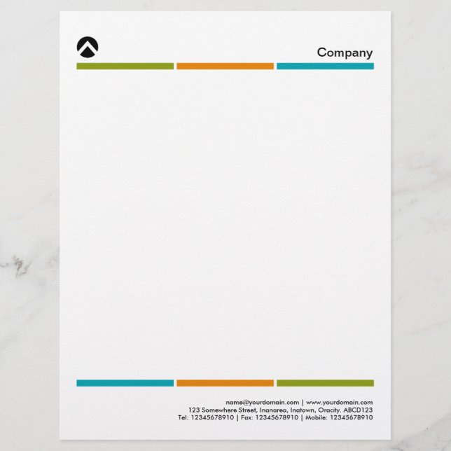 Tri-Color Lines 01a Letterhead (Front)