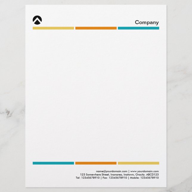 Tri-Color Lines 02 Letterhead (Front)