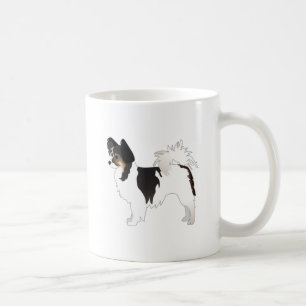 Tri-color Papillon Toy Dog Breed Illustration Coffee Mug