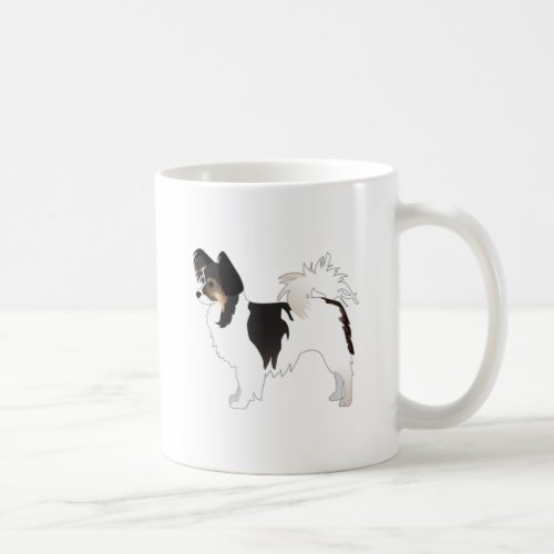 Tri_color Papillon Toy Dog Breed Illustration Coffee Mug