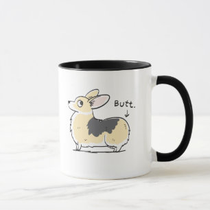 Tri-Color Pembroke Corgi Butt Mug