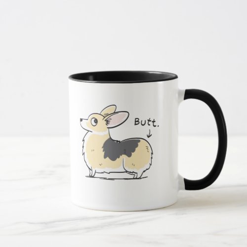 Tri_Color Pembroke Corgi Butt Mug