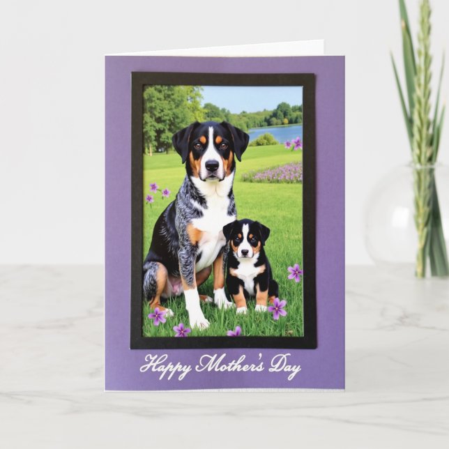 Tri Color Puppy Mothers Day Card (Front)