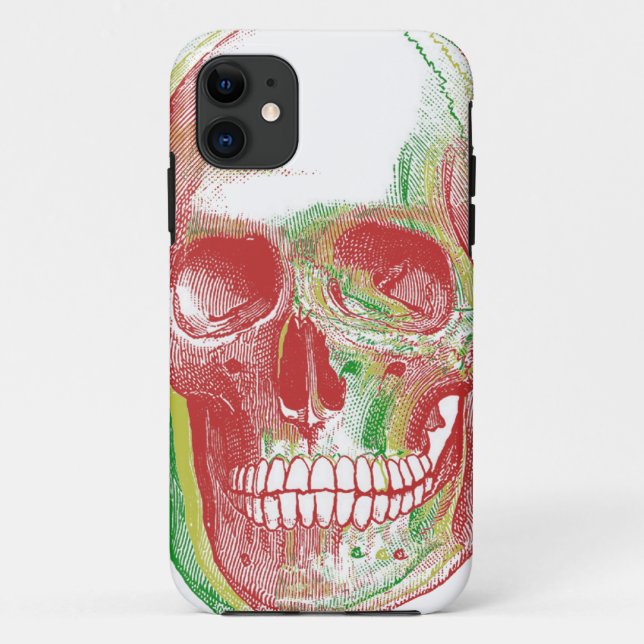 Tri-color Rasta Skull Case-Mate iPhone Case (Back)