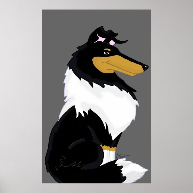 Tri-Color Rough Coat Collie Poster Print (Front)