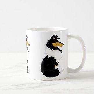 Tri-color Rough Collie Cartoon Mug